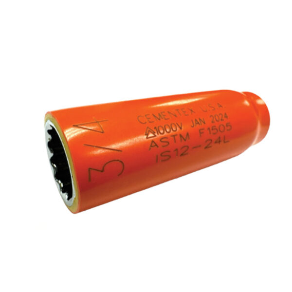 Cementex IS12-18 12PT WO 9/16'' Standard Wall Flush Connect 12-Point SAE Socket, 1/2'' Square Drive
