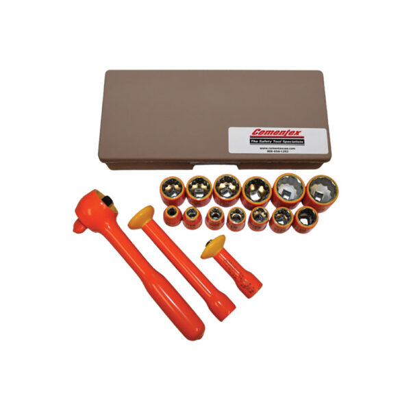 Cementex ISS38-16M W/O 16PC 3/8'' Square Drive Flush Connect Socket Set