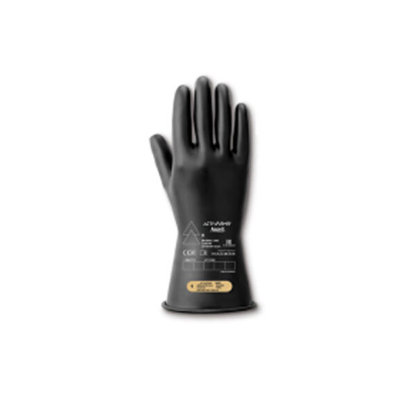 Cementex IG1-14-10B Class 1 10 Black Insulating Rubber Gloves, 14''