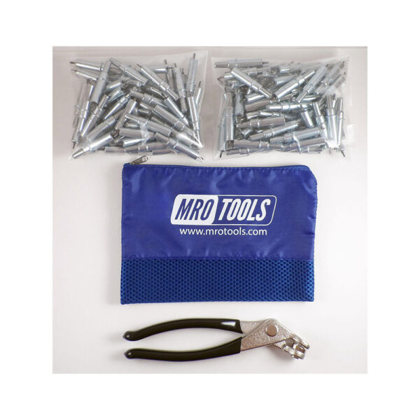K1S350-3/32 Set of 350 3/32 Standard Plier Operated Cleco Fasteners + Cleco Pliers w/ Polyester Carry Bag