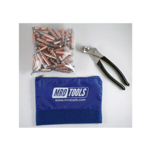 K1S50-1/8 Set of 50 1/8 Standard Plier Operated Cleco Fasteners + Cleco Pliers w/ Polyester Carry Bag