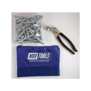 K1S100-3/32 Set of 100 3/32 Standard Plier Operated Cleco Fasteners + Cleco Pliers w/ Polyester Carry Bag