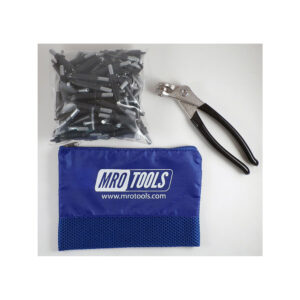 K1S100-5/32 Set of 100 5/32 Standard Plier Operated Cleco Fasteners + Cleco Pliers w/ Polyester Carry Bag