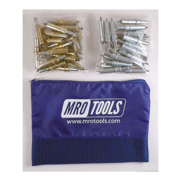 K3S50-5 Set of 25 3/16'' & 25 3/32'' Standard Cleco Fasteners w/ Mesh Carry Bag