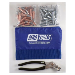 K4S50-3 Set of 25 1/8'' & 25 3/32'' Standard Cleco Fasteners w/ Mesh Carry Bag