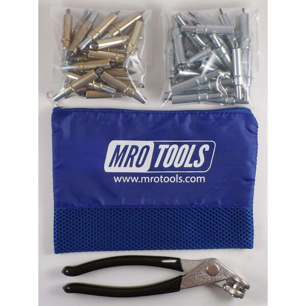 K4S50-5 Set of 25 3/16'' & 25 3/32'' Standard Cleco Fasteners w/ Mesh Carry Bag