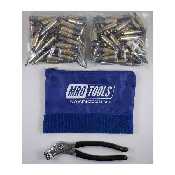 KHD1S350-3/16 Set of 350 3/16 Heavy Duty Plier Operated Cleco Fasteners + Cleco Pliers w/ Polyester Carry Bag