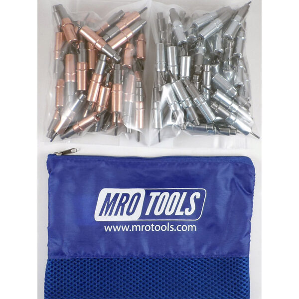 KHD3S100-3 Set of 50 1/8 & 50 3/32 Heavy Duty Cleco Fasteners w/ Mesh Carry Bag