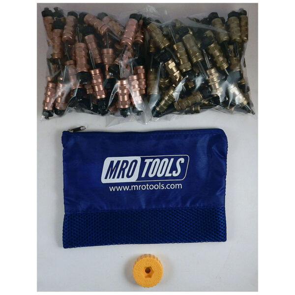 KHN4S100-1 Set of 50 1/8'' & 50 3/16'' Standard Hex-Nut Cleco Fastener w/ HBHT Tool & Carry Bag
