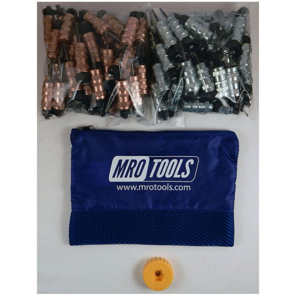 KHN4S100-3 Set of 50 1/8'' & 50 3/32'' Standard Hex-Nut Cleco Fastener w/ HBHT Tool & Carry Bag