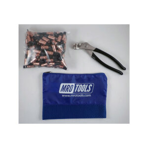 KK1S100-1/8 Set of 100 1/8 Extra Short Plier Operated Cleco Fasteners + Cleco Pliers w/ Polyester Carry Bag