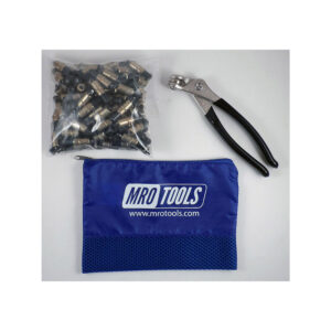 KK1S50-3/16 Set of 50 3/16 Extra Short Plier Operated Cleco Fasteners + Cleco Pliers w/ Polyester Carry Bag