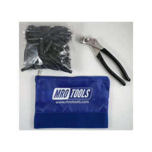 KK1S50-5/32 Set of 50 5/32 Extra Short Plier Operated Cleco Fasteners + Cleco Pliers w/ Polyester Carry Bag