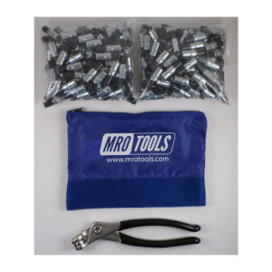 KK1S150-3/32 Set of 150 3/32 Extra Short Plier Operated Cleco Fasteners + Cleco Pliers w/ Polyester Carry Bag