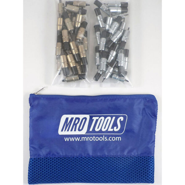 KK3S50-5 Set of 25 3/16'' & 25 3/32'' Extra Short Cleco Fasteners w/ Mesh Carry Bag