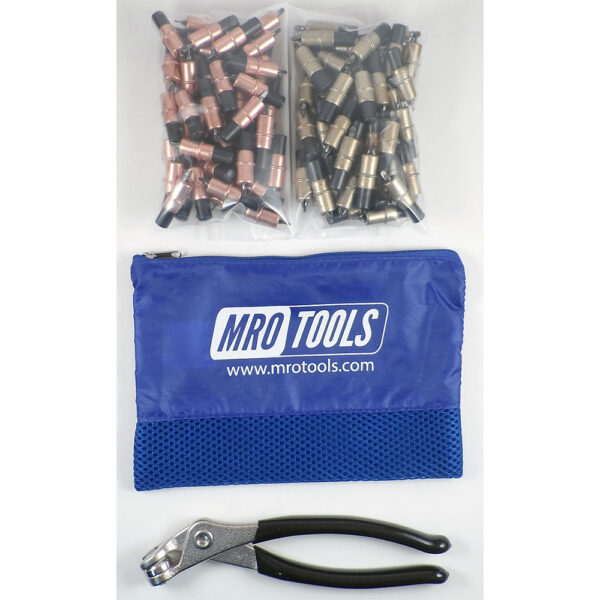 KK4S100-1 Set of 50 1/8 & 50 3/16 Extra Short Cleco Fasteners w/ Mesh Carry Bag