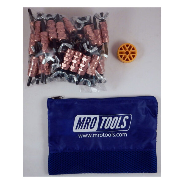 KWN1S50-1/4 Set of 50 1/4 Standard Wing-Nut Cleco Fasteners w/ HBHT Tool & Carry Bag