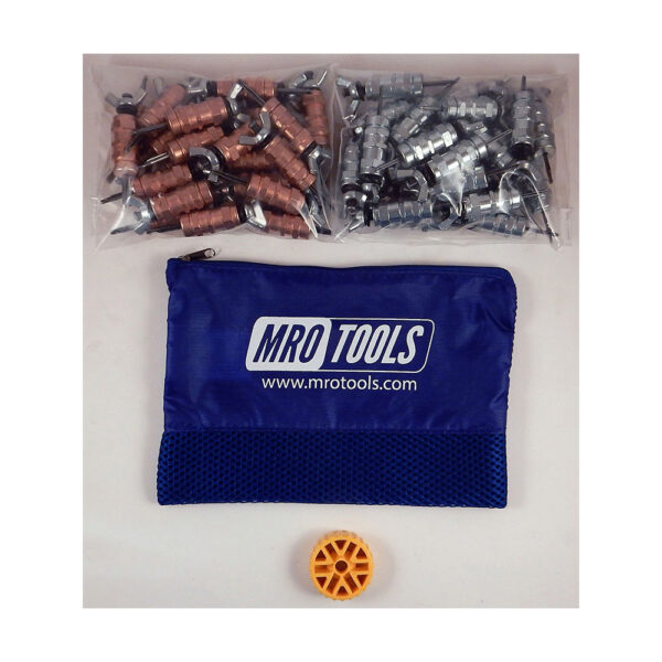 KWN4S50-3 Set of 25 1/8'' & 25 3/32'' Standard Wing-Nut Cleco Fastener w/ HBHT Tool & Carry Bag