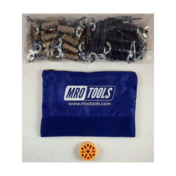 KWN4S50-4 Set of 25 3/16'' & 25 5/32'' Standard Wing-Nut Cleco Fastener w/ HBHT Tool & Carry Bag