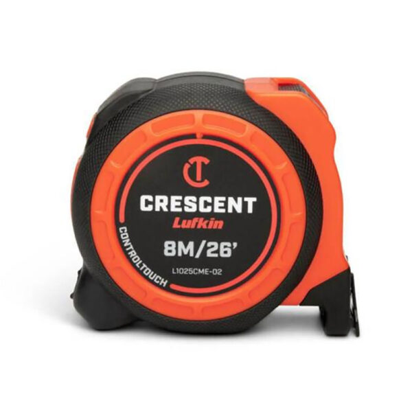 Lufkin L1025CME-02 1-3/16'' x 8m/26' CONTROLTOUCH Yellow Clad Tape Measure