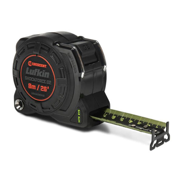 Lufkin L1225ALCMEB-02 1-1/4'' x 8m/26' Shockforce Nite Eye G2 Auto-Lock Tape Measure