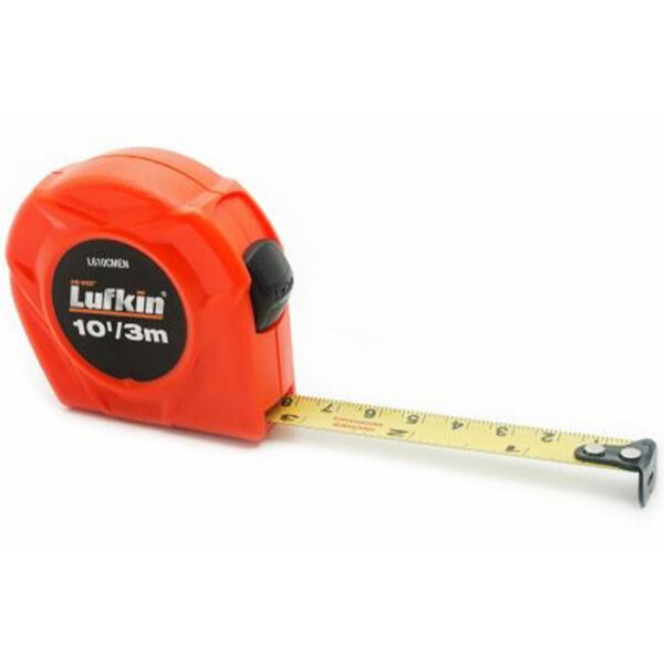 Lufkin L610CMEN 1/2'' x 3m/10' SAE/Metric Yellow Clad Power Return Tape Measure