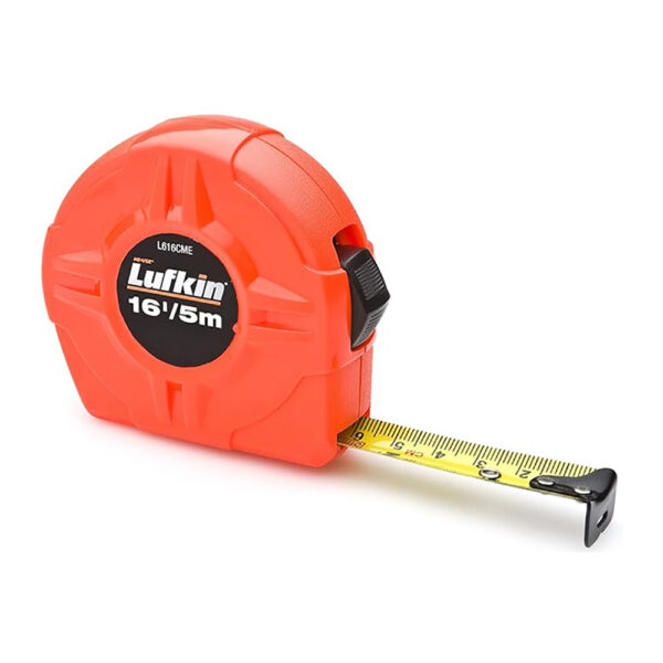Lufkin L616CME 3/4''/19mm x 16'/5m SAE/Metric Hi-Viz Orange Power Return Tape Measure