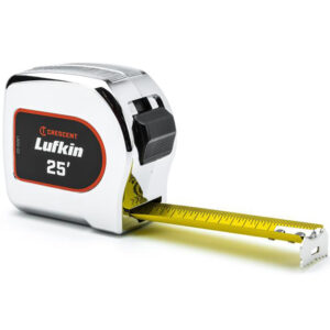 Lufkin L925-02 1-1/8'' x 25' Chrome Case Yellow Clad Tape Measure