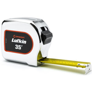 Lufkin L935-02 1-1/8'' x 35' Chrome Case Yellow Clad Tape Measure