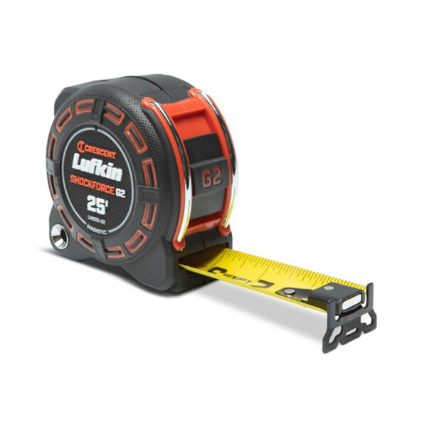 Lufkin LM1225-02 1-1/4'' x 25' Shockforce G2 Magnetic Tape Measure