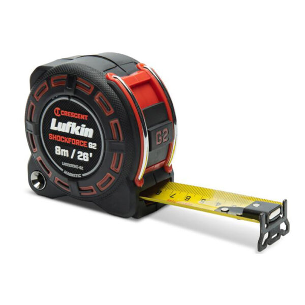 Lufkin LM1225CME-02 1-1/4'' x 8m/26' Shockforce G2 Magnetic Tape Measure