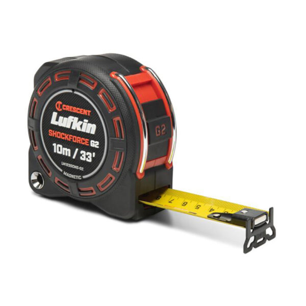 Lufkin LM1235CME-02 1-1/4'' x 10m/33' Shockforce G2 Magnetic Tape Measure