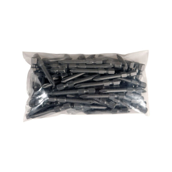 P491X-100PK 100 Piece 1/4'' Phillips #1 Hex Power Drive Bit Pack