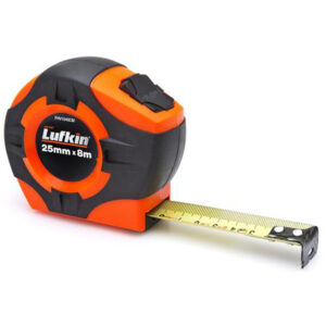 Lufkin PHV1048CMN 25mm x 8m P1000 Series Yellow Clad A9 Blade Power Return Tape Measure