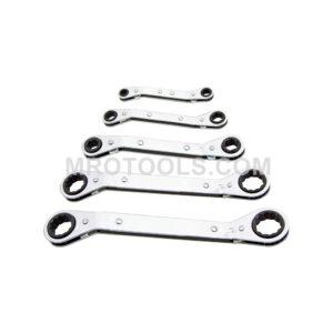 Lang ROWM-5 Offset Vinyl Pouch Ratcheting Box Wrench 5 Piece Set, Metric