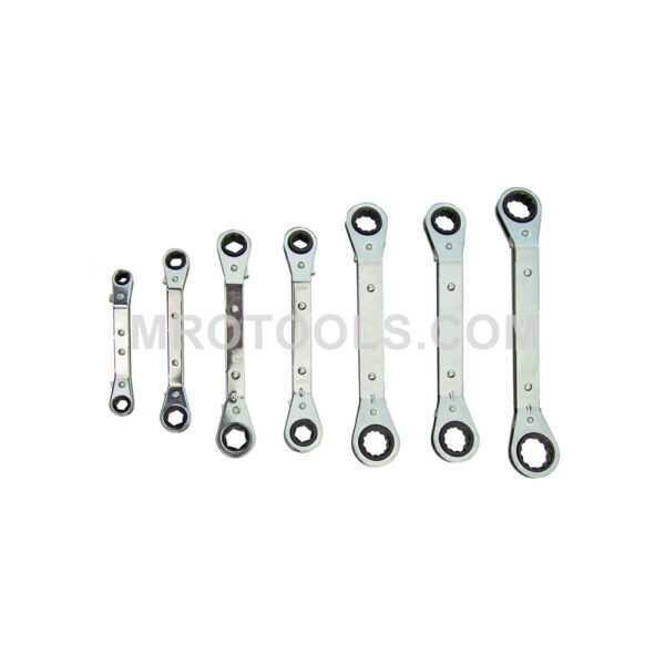 Lang ROWM-7P Offset Roll Pouch Ratcheting Box Wrench 7 Piece Set, Metric