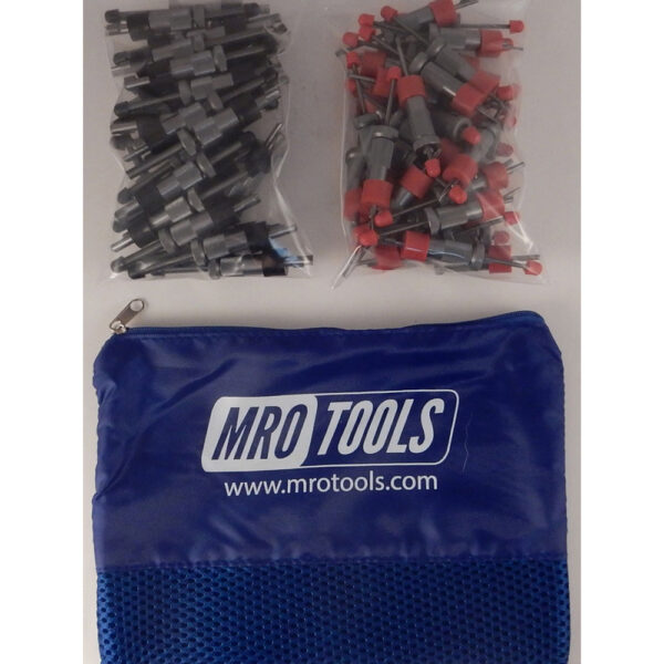 SEL3S100-5 No-Mar 50 3/16'' & 50 3/32'' Skin Pins Kit w/ Carry Bag