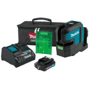 SK105GDNAX Makita 12V max CXT Lithium-Ion Cordless Self-Leveling Cross-Line Green Beam Laser Kit (2.0Ah)