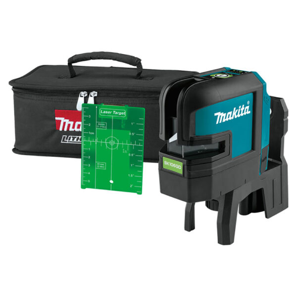 SK106GDZ Makita 12V max CXT Lithium-Ion Cordless Self-Leveling Cross-Line/4-Point Green Beam Laser, Tool Only