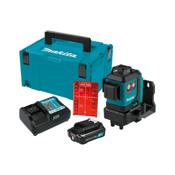 SK700DNAJ Makita 12V max CXT Lithium-Ion Cordless Self-Leveling 360 3-Plane Red Laser Kit (2.0Ah)
