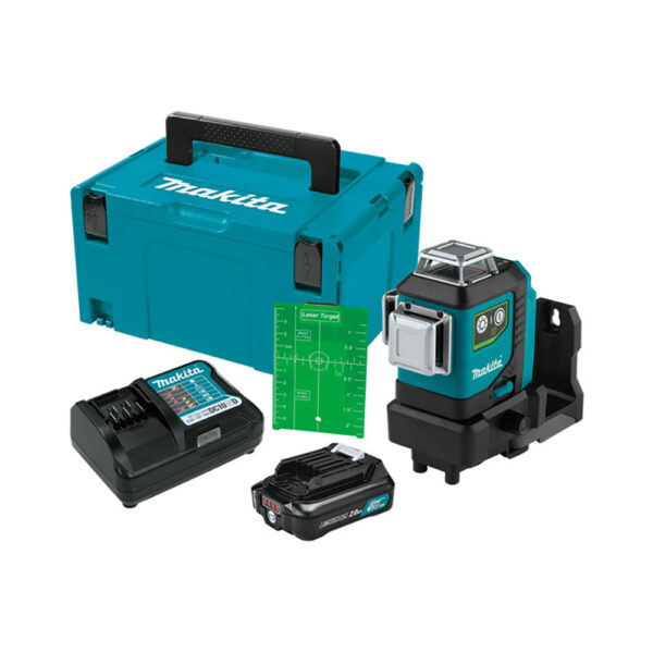 SK700GDNAJ Makita 12V max CXT Lithium-Ion Cordless Self-Leveling 360 3-Plane Green Laser Kit (2.0Ah)
