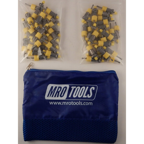 SSL2S50-1/8 No-Mar 1/8'' Skin Pins 50 Piece Kit w/ Carry Bag