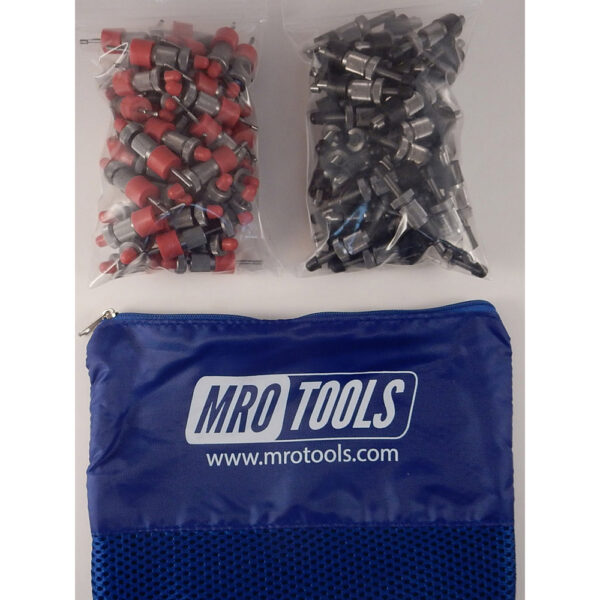 SSL3S100-5 No-Mar 50 3/16'' & 50 3/32'' Skin Pins Kit w/ Carry Bag