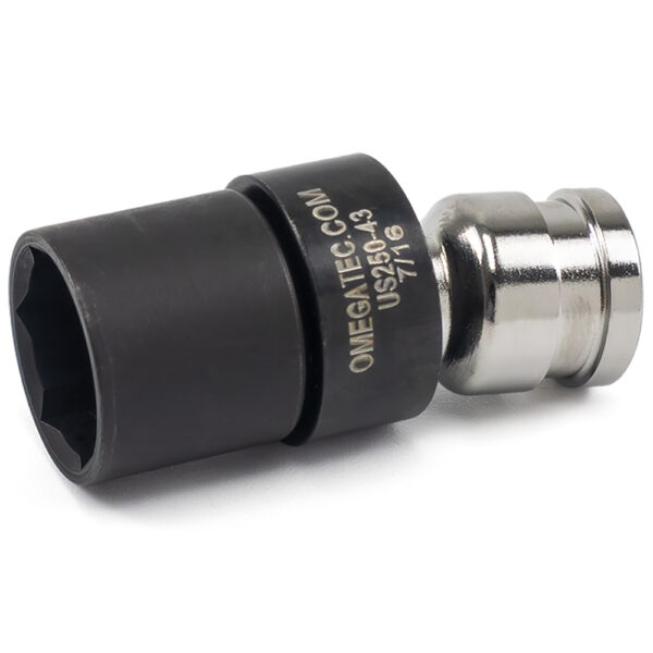 US250-43 7/16'' 6-Point Low Profile Swivel Socket, 1/4'' Square Drive