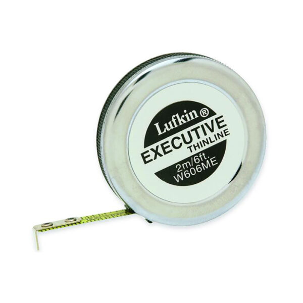 Lufkin W606ME 1/4'' x 2m/6' Executive Thinline Yellow Clad Pocket SAE/Metric Tape Measure