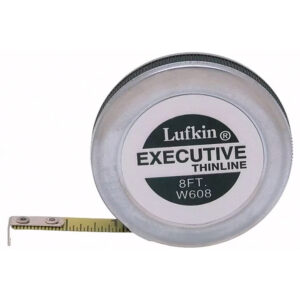 Lufkin W608 1/4'' x 8' Executive Thinline Yellow Clad Pocket Tape Measure