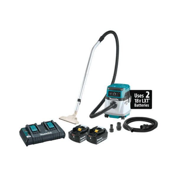 XCV13PT Makita 36V (18V X2) LXT/Corded 4 Gallon HEPA Filter Dry Dust Extractor/Vacuum Kit (5.0Ah)