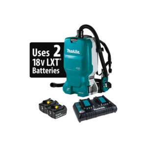 XCV18PTX Makita 36V (18V X2) LXT Brushless 1.6 Gallon HEPA Filter Backpack Dry Dust Extractor Kit, AWS Capable (5.0 Ah)