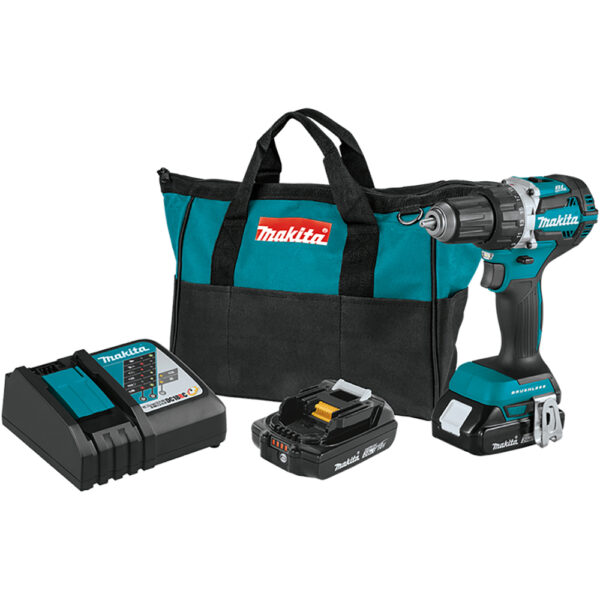 XFD12R Makita 18V LXT Lithium-Ion Compact Brushless Cordless 1/2'' Driver-Drill Kit (2.0Ah)