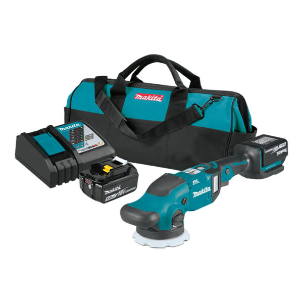 XOP02T Makita 18V LXT Lithium-Ion Brushless Cordless 5'' / 6'' Dual Action Random Orbit Polisher Kit (5.0Ah)